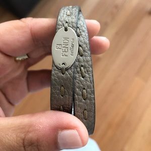 Fendi selleria leather bracelet